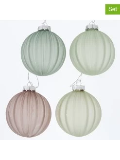 12-delige Set: Kerstballen "Bente" Meerkleurig - Ø 8 Cm