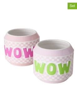 2-delige Set: Bloempotten "Colara" Lichtroze - (H)15 X Ø 16 Cm