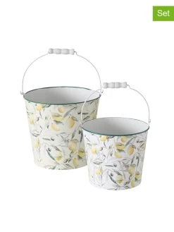 2-delige Set: Bloempotten "Zitronella" Wit