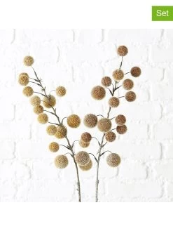 2-delige Set: Decoratieve Bloemen "Zoete Kastanje" Geel/lichtbruin