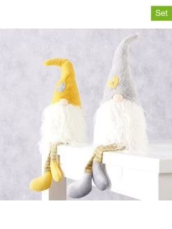 2-delige Set: Decoratieve Figuren Voor Op Een Rand "Miley" Grijs - (H)63 Cm