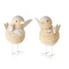 2-delige Set: Decoratieve Figuren "Weavy" Naturel - (H)12 X Ø 9 Cm