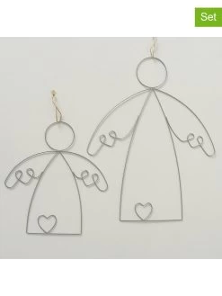 2-delige Set: Decoratieve Hangers "Adriel" Zilverkleurig