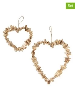 2-delige Set: Decoratieve Hangers "Daike" Lichtbruin