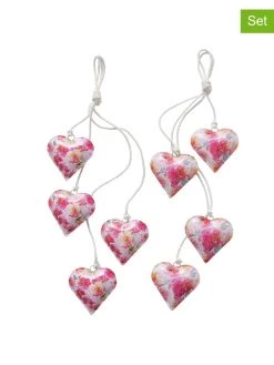 2-delige Set: Decoratieve Hangers "Karella" Roze - (L)60 Cm