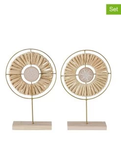 2-delige Set: Decoratieve Objecten "Aylin" Beige - (B)23 X (H)36 Cm