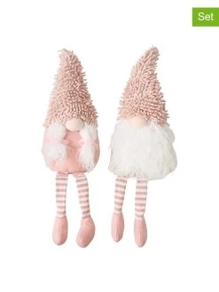 2-delige Set: Decoratieve Randzitter Figuren "Leonessy" Lichtroze - (H)61 Cm