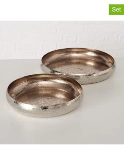 2-delige Set: Decoratieve Schalen "Laccia" Zilverkleurig