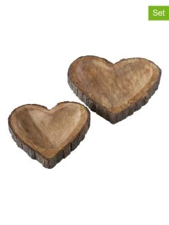 2-delige Set: Decoratieve Schalen "Widdo" Lichtbruin