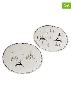 2-delige Set: Dessertborden "Madalyn" Wit - Ø 23 Cm