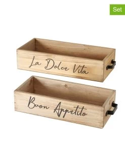 2-delige Set: Dienbladen "Cucina" Naturel