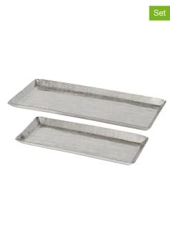 2-delige Set: Dienbladen "Passia" Zilverkleurig