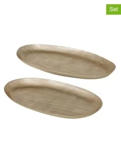 2-delige Set: Dienbladen "Sango" Lichtbruin