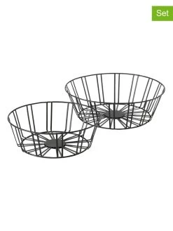 2-delige Set: Fruitschalen "Pandora" Zwart