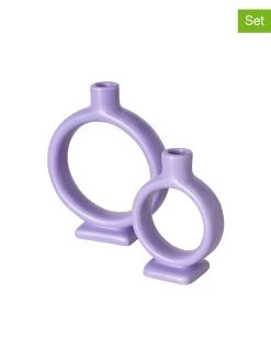 2-delige Set: Kaarshouders "Valongo" Paars