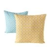 2-delige Set: Kussen "Goma" Lichtblauw/geel - (L)45 X (B)45 Cm