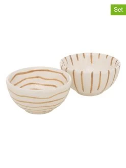 2-delige Set: Mueslikommen "Bluya" Wit/goudkleurig - 110 Ml