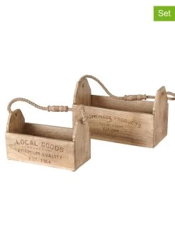 2-delige Set: Opbergkisten "Gardela" Lichtbruin