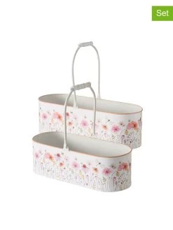 2-delige Set: Plantenpotten "Babette" Wit/meerkleurig