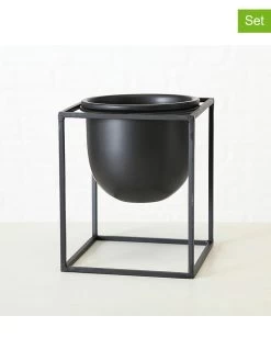 2-delige Set: Plantenpotten "Kumbo" Zwart