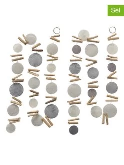 2-delige Set: Slingers "Nerida" Crème/grijs - (L)180 Cm