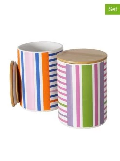 2-delige Set: Voorraadpotten "Future" Meerkleurig - (H)16 X Ø 12 Cm