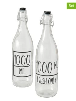 2-delige Set: Waterflessen "Milly" Transparant - 980 Ml