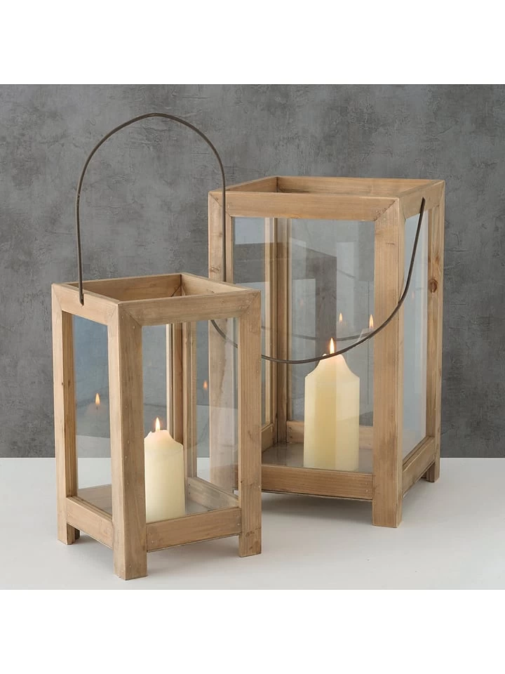 2-delige Set: Windlichten "Blexa" Naturel - Afbeelding 7