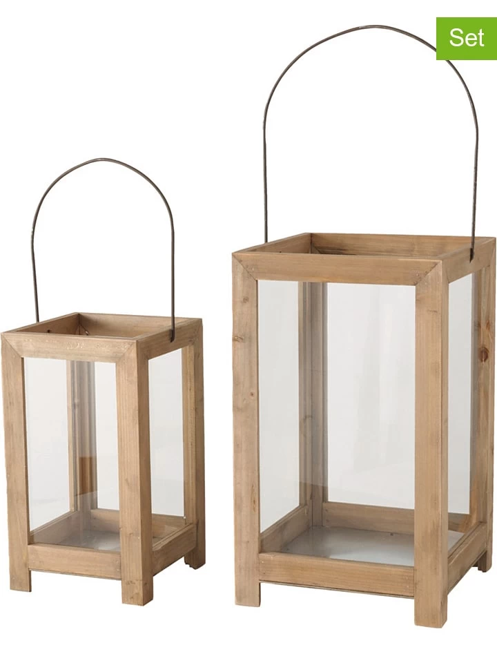 2-delige Set: Windlichten "Blexa" Naturel