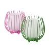 2-delige Set: Windlichten "Laval" Groen/roze - (H)13 X Ø 12 Cm