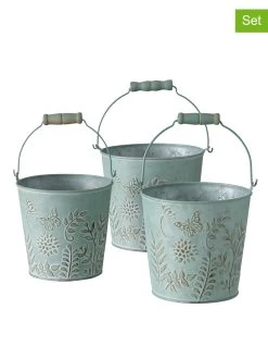 3-delige Set: Bloempotten "Gesa" Groen