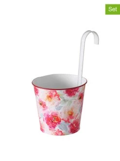 3-delige Set: Bloempotten "Karella" Roze - (H)23 X Ø 14 Cm