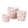 3-delige Set: Bloempotten "Melina" Wit/roze