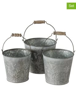 3-delige Set: Bloempotten "Silene" Grijs