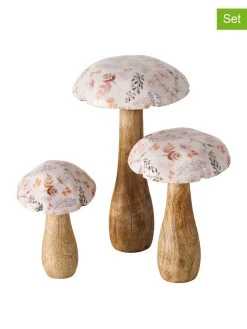 3-delige Set: Decoratieve Figuren "Albert" Lichtbruin - (H)26 Cm