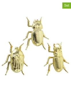 3-delige Set: Decoratieve Figuur "Kever" Goudkleurig - (H)3,5 Cm