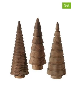 3-delige Set: Decoratieve Objecten "Abiola" Bruin - (H)23 Cm