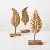 3-delige Set: Decoratieve Objecten "Blad" Naturel - (B)12 X (H)30 X (D)6,5 Cm