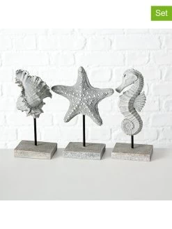 3-delige Set: Decoratieve Objecten "Caras" Grijs - (H)25 Cm