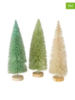 3-delige Set: Decoratieve Objecten "Tarvo" Groen/beige - (H)31 Cm