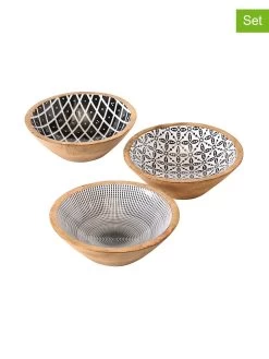 3-delige Set: Kommen "Fado" Zwart/grijs/beige