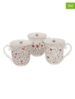 3-delige Set: Mokken "Babette" Meerkleurig/wit - 350 Ml