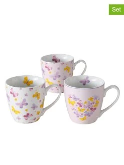 3-delige Set: Mokken "Vanessa" Wit/meerkleurig - 480 Ml
