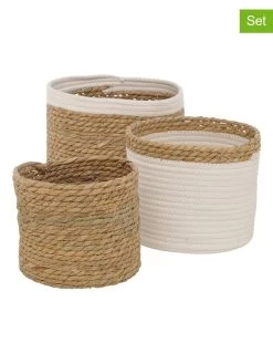 3-delige Set: Opbergmanden "Alisia" Naturel/wit