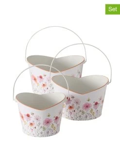 3-delige Set: Plantenpotten "Babette" Wit/meerkleurig