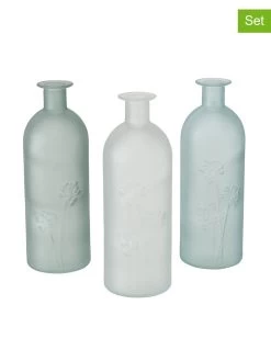 3-delige Set: Vazen "Lesina" Lichtblauw - (H)21 Cm