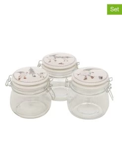 3-delige Set: Voorraadglazen "Mikkel" Wit - (H)11 X Ø 11 Cm