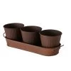 4-delige Bloempottenset "Seluna" Bruin