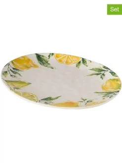 4-delige Set: Borden "Lemony" Geel/wit - (L)39 X (B)31 Cm