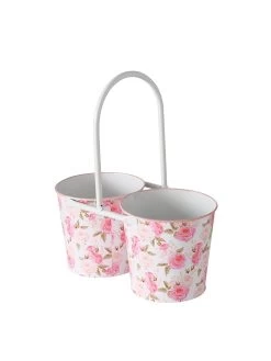 Bloempot "Roselia" Wit/roze - (B)23 X (H)25 X (D)12 Cm